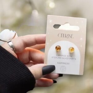Citrine Crystal Stud Earrings