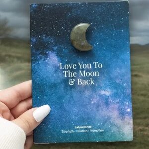 Labradorite Crystal Moon Love You Card